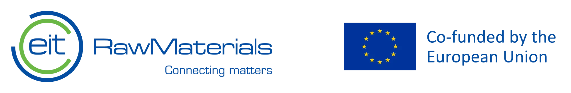 Logo EIT RawMaterials oraz flaga UE