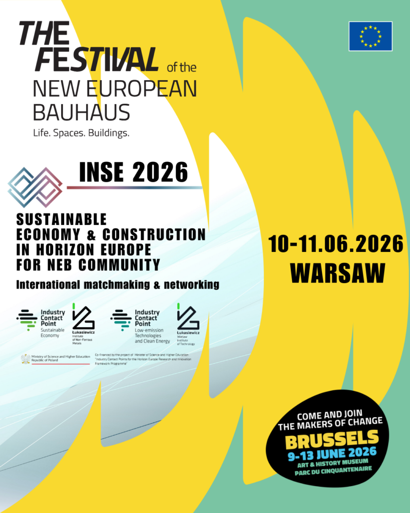 Zaproszenie na„Sustainable Economy & Construction in Horizon Europe for NEB Community – International Matchmaking & Networking (INSE 2026)"